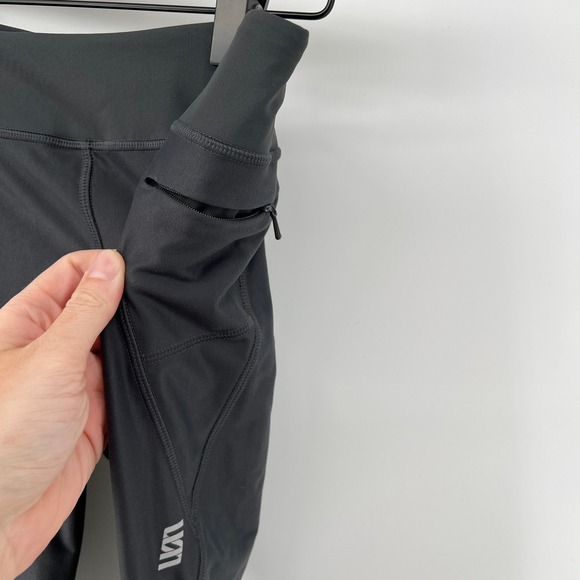 Second Skin Women‎ S Mid-Rise Compression 25" Ankle Leggings Tights Gray White - Picture 3 of 5